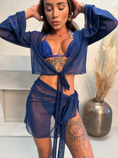 Blusa Saída Pipa Azul Marinho